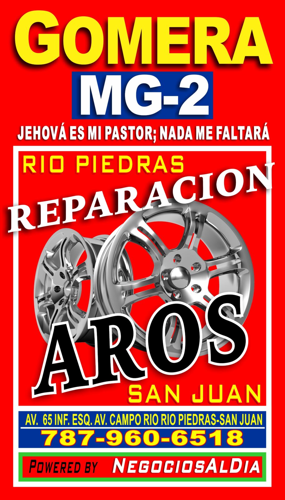 REPARACION DE AROS RIO PIEDRAS-SAN JUAN

GOMERA MG-2.
787-960-6518. 
AVE. 65 INF.,  ESQ. AVE. CAMPO RICO, RIO PIEDRAS, SAN JUAN, PUERTO RICO, 00924

REPARACION DE TODO TIPO DE AROS Y TODOS LOS TAMAÑOS, AUTOS Y CAMIONES. DISPONIBILIDAD DE AMPLIO INVENTARIO DE NEUMATICOS; GOMAS NUEVAS Y USADAS PARA LA MAYORIA LAS MARCAS DE AUTOS.