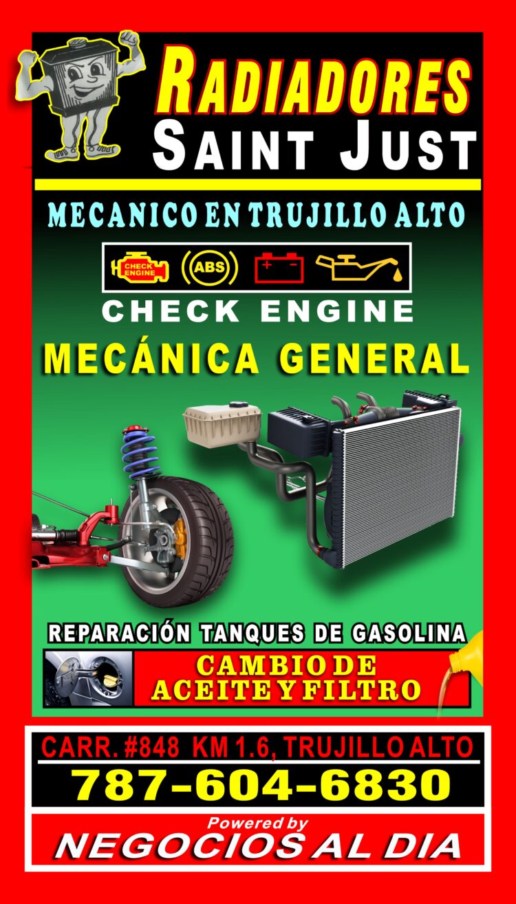 Radiadores Saint Just | Taller mecánico en Trujillo Alto. Teléfono: 787-604-6830, Carretera #848 km 1.6, Saint Just, Trujillo Alto. Venta y reparación de radiadores, mecánica general, cambio de aceite y filtro.
