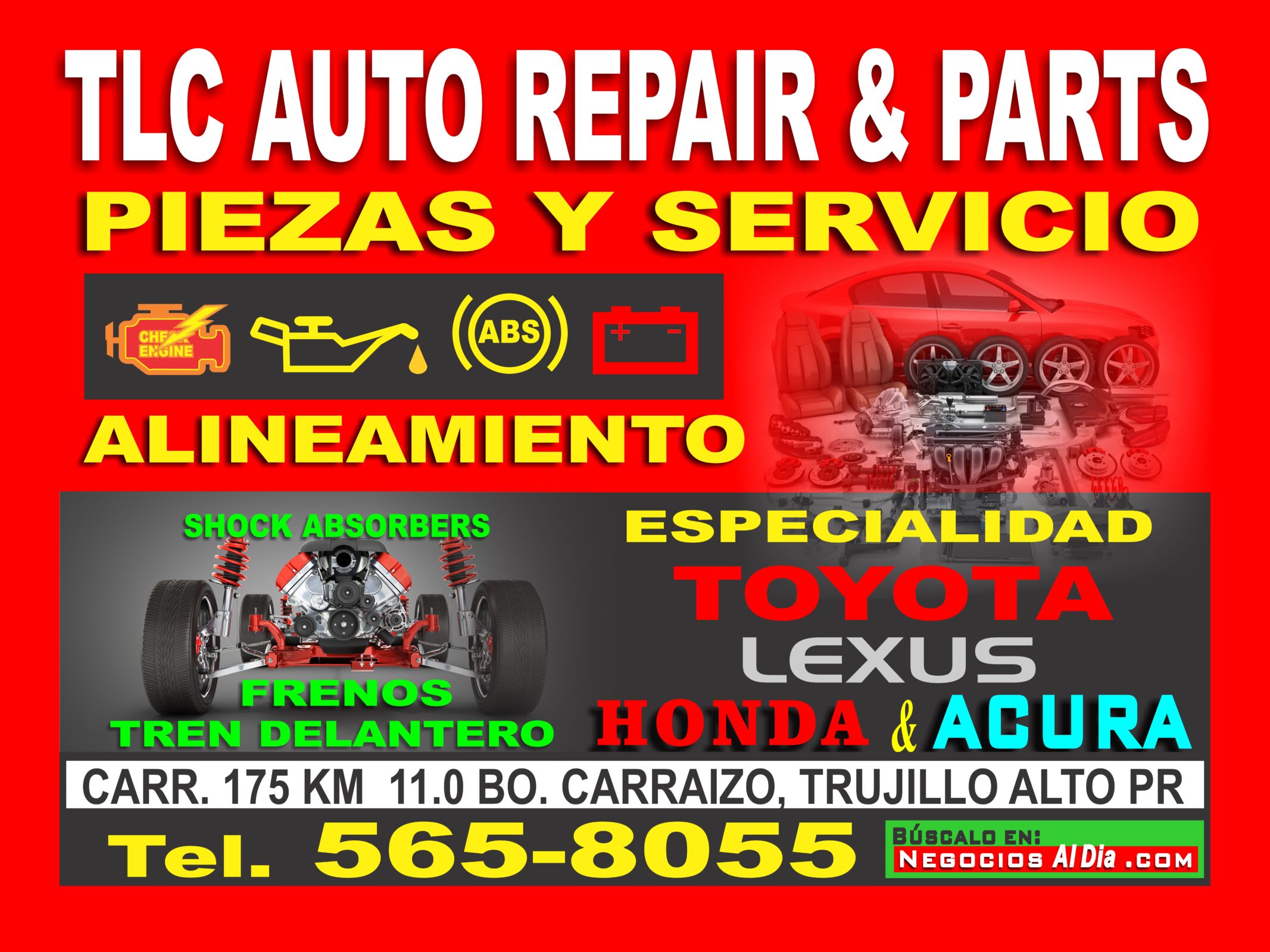 TLC AUTO REPAIR | MECANICO TOYOTA - LEXUS - HONDA Y ACURA EN TRUJILLO ALTO